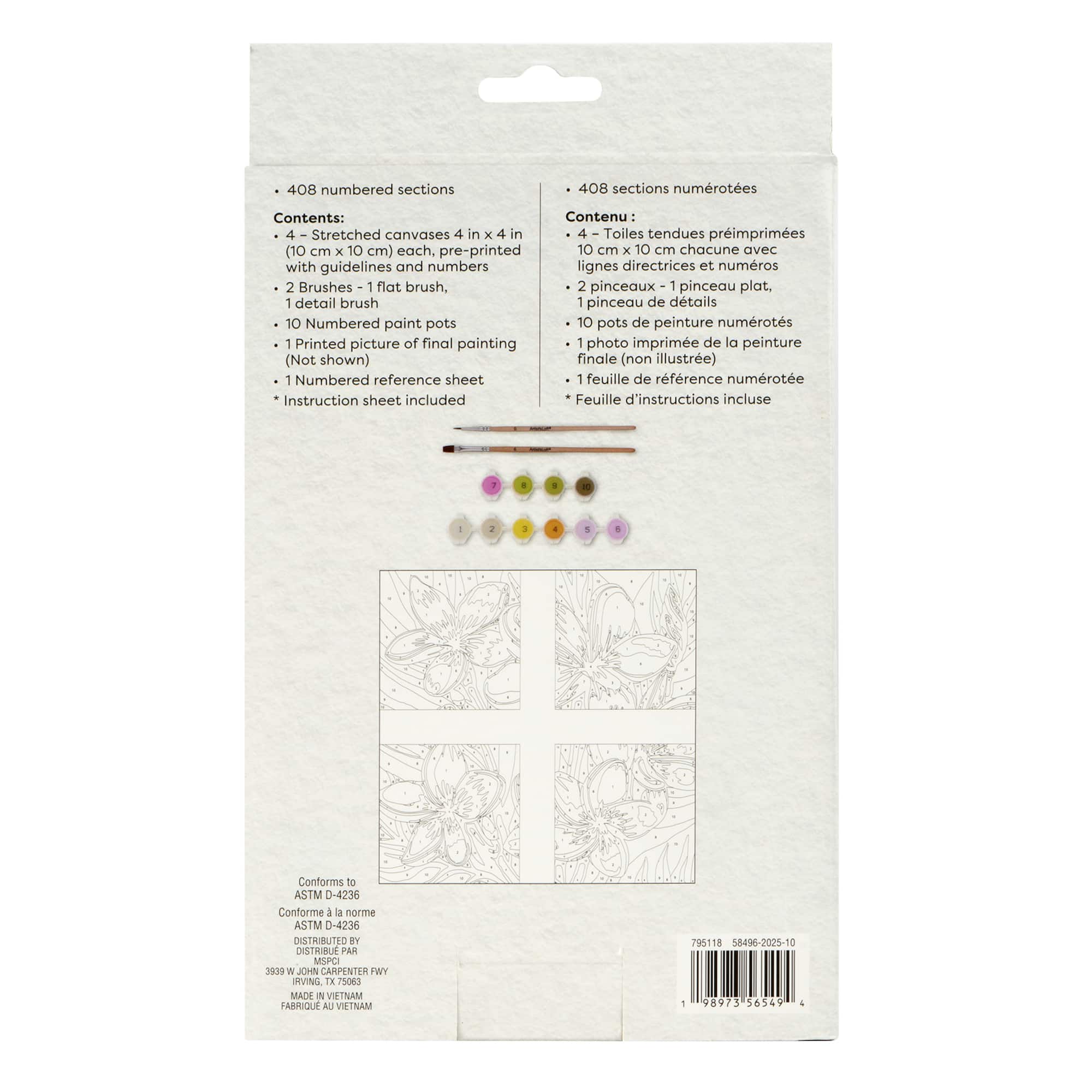 White Flowers Paint-by-Number Gallery Mini Kit by Artist's Loft®